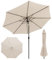 GOPLUS Parasol de Jardin Exterieur 3M, Grand Parasol Inclinable de 25° avec Manivelle, 8 Baleines Renforcés, Anti-UV, pour Terrasse Plage Balcon Patio, sans Base, Beige