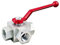 Uzman-Versand 3 wege 1/4 Kugelhahn L- Type Bohrung BSP Hydraulikventil Umschalthahn Umschaltventil Hydraulik-Ventil 3/2 (Stahl, 1/4)