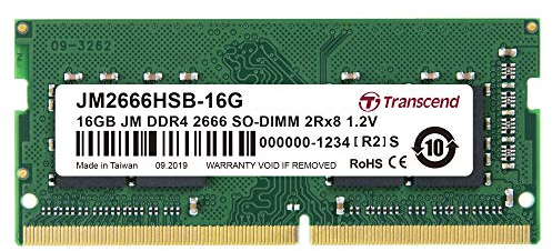 Transcend JM2666HSB-16G 16GB DDR4 2666 MHz Arbeitsspeicher Module (16 GB, DDR4, 2666 MHz, SO-DIMM)