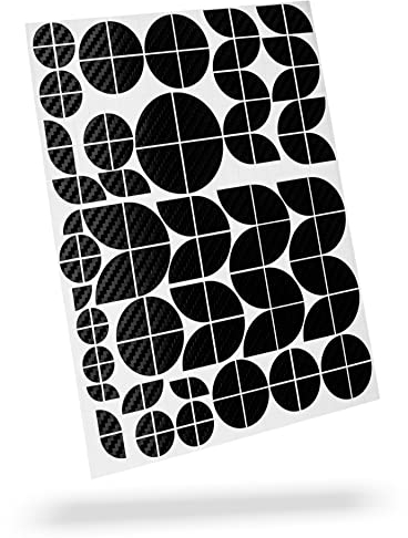 Blackshell® Emblem Aufkleber passend für BMW Logo - 124 TLG. Set für alle Embleme am Auto oder Motorrad in 3D Carbon Schwarz