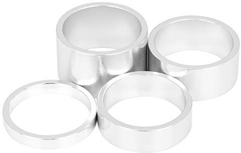 X AUTOHAUX 4 Pcs Bike Headset Spacer Silver Tone Fit 11/8inch Stem 5 10 15 20mm