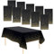 10 Pack Dot Table Covers - Disposable Plastic Tablecloths for Indoor/Outdoor Parties - Wipeable, Waterproof - Black & Gold (137*274 cm)