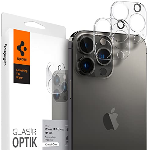 Spigen Optik Tempered Glass Camera Lens Protector for iPhone 13 Pro / 13 Pro Max - 2 Pack (Crystal Clear)