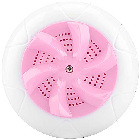 Mini Lavadora, Ultrasónica Portátil Turbo Lavadora Personal Giratorio Lavadora para Lavandería Personal Camping Herramienta de Limpieza(Rosado)