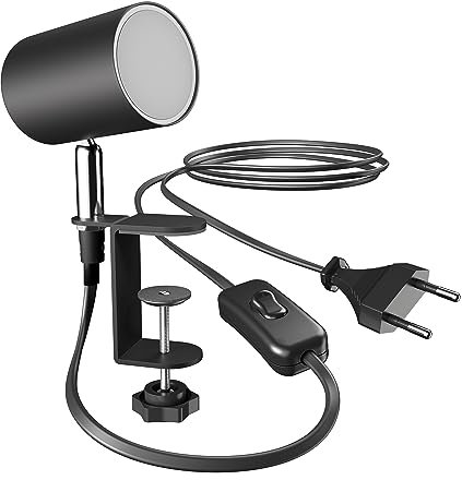 ledscom.de Klemmleuchte WAIKA, Schalter, schwarz matt, inkl. LED GU10 Lampe, 3-Stufen Dimmen: max. 500lm warmweiß