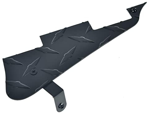 KAISH Premium Metal Black Diamond Plate LP Gitarre Pickguard Aluminium Kratzplatte mit schwarzer Metallhalterung für Epiphone Les Paul