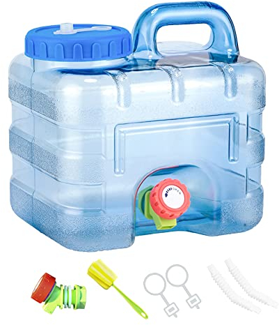 Starnearby Tanica per Acqua con Rubinetto, Serbatoio per Acqua Potabile, Contenitore per Acqua da Campeggio, Bidone Acqua con Rubinetto di Ricambio, Tubo e Spazzola per attività all'aperto (7,5 l)