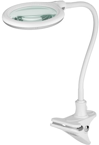 Goobay 60365 LED Lupenleuchte mit Klemme/Lupenlampe aus Plastik / 6 W Leistungsaufnahme, Farbtemperatur 6200 K/Lichtstrom 480 lm/Betriebsspannung 230 V (AC) / Weiß