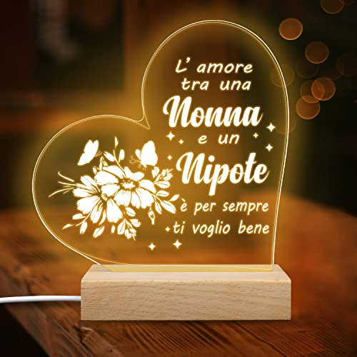Merclix Lampada 3d Regalo Natale Compleanno Nonna Idee Nipote Luce Notturna