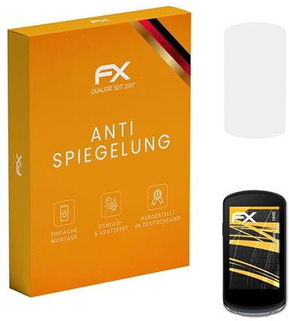 atFoliX Panzerfolie kompatibel mit Garmin Edge 1040 Schutzfolie, entspiegelnde und stoßdämpfende FX Folie (3X)