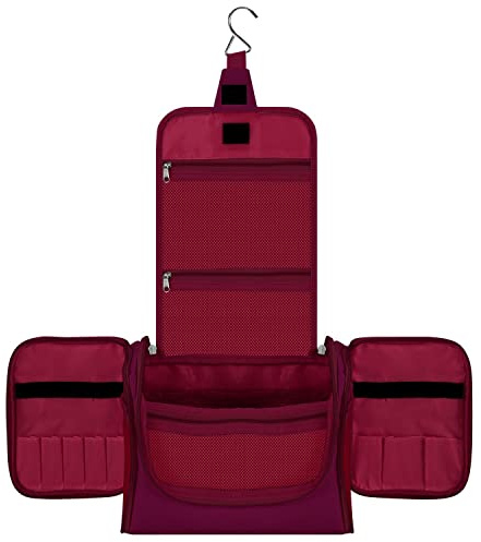 Vinsani Premium Toiletry Bag 5 Compartment Travel Wash Bag Unisex, Purple | Wet & Dry Compartment with Water-Resistant Lining, Ideal for Cosmetics, Travel & Gym Essentials