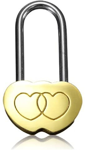 Yiasangly Wunschschloss, 8,9 cm, 50 mm, Doppelherz, ewige Liebe, Vorhängeschloss für Liebhaber zum Jahrestag, Gravur, Hochzeit, Valentinstag, Reisen (ohne Schlüssel)