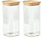 Betty Bossi Vorratsdose Glas 7 dl Silikon Bambus Borosilikatglas 2 Stück Transparent Braun (700, Eckig, 2, 411577)