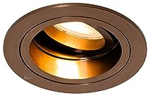 Qazqa - Design Einbaustrahler dunkelbronze rund dreh- und kippbar - Chuck I Wohnzimmer I Schlafzimmer - Aluminium Rund - LED geeignet GU10