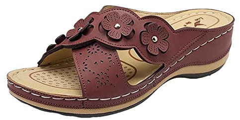 NOAGENJT Sandali Fucsia Con Tacco Scarpe Donna Estive Sandali Sandals For Women Heels Sandali Estivi Donna Eleganti Bassi Pantofole Estive Donna Da Casa Ciabatte Spiaggia Donna 41 10.99