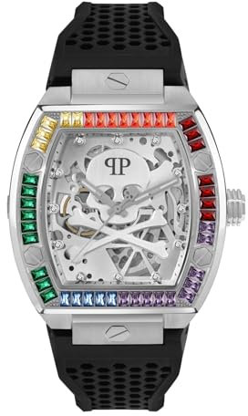 Philipp Plein Herren Uhr Automatik $KELETON PWBAA1423 Silikon