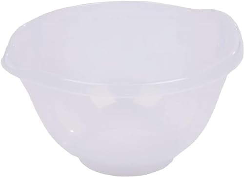 Large Mixing Bowls Non-Slip Soft Grip Clear Plastic Mixing Bowl Microwave and Dishwasher Safe, Compact Stackable 2 Liter, 4Liter, 7 Liter Capacity (4 Liter)