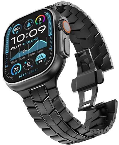 KADES Compatible con Apple Watch, pulsera de eslabones de acero inoxidable para Apple Watch Ultra 2/Ultra 49 mm, Series 10 46 mm, Series 9 8 7 45 mm, Series SE 6 5 4 44 mm, Series 3 2 1 42 mm,