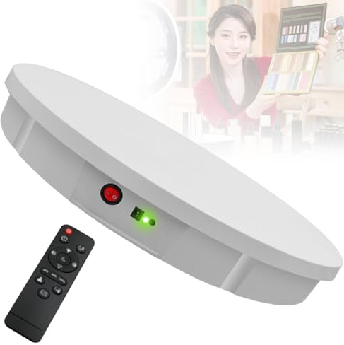 Soporte De Exhibición Giratorio, Plato Giratorio Eléctrico para Fotografía Carga Máxima De 100 Kg, Soporte para Plato Giratorio Soporte para Mesa Giratoria De 360°, Plato Giratorio Eléctrico para Ex