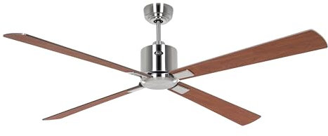 CasaFan Ventilateur de plafond avec WiFi Eco Neo III 152 cm 942313W Moteur chromé brossé/pales réversibles noyer et cerisier