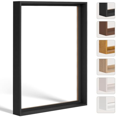 Bildershop-24 Schattenfugenrahmen FLEXI in Schwarz (matt) 100x150cm für Leinwandbilder und Keilrahmenbilder bis 4 cm Tiefe
