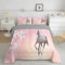 Linfye Bettdecke 135x200 cm Rosa Pferd Ganzjahresdecke 4 Jahreszeiten Bedruckte Bettdecke Anti-Allergene Steppdecke Mikrofaser Federdecke Super Weiche Zudecke Schlafdecke Atmungsaktive