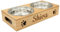 Geschenkfreunde Futterstation mit Name personalisiert - 39.5x19x8cm - Zwei 700ml Näpfe - Bambus Foodbar - Hunde Napfset - Hundenäpfe mit Gestell - Hunde Zubehör - Hundenapf mit Namen - Futternapf