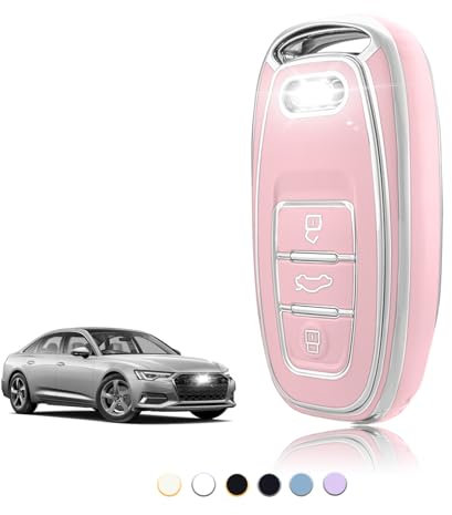 TOOMUME Schlüsselhülle TPU, Autoschlüssel Hülle Passt für Audi A1 A2 A3 A4 A5 A6 A7 A8 A4L A6L A8L Q5 Q7 Q8 R8 RS4 RS5 RS6 S4 S5 S6 SQ5 SQ7 TT TTRS, Schlüsselcover Schutz Schlüsselgehäuse - Smart Key