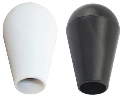 2 pomos de bola de joystick, negro y blanco, piezas de repuesto de palanca de mando de juego de arcade, mango de plástico, perilla roscada superior, accesorios de arcade