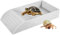 IXTIX Accessoire Tortue avec Rampe d'escalade, Gamelle Reptile Baignoire pour Tortue, Accessoire de Cage d'Aquarium pour Tortue, Serpent, Lézard, Amphibien Reptiles, Blanc, 36 x 20 x 6 cm