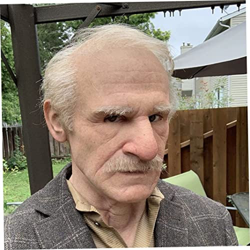 Old Man Mask, Latex Full Head Old Man Masks, Scary Full Head Creepy Wrinkle Face Cosplay Props