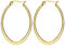 LÖB Creolen Edelstahl 750er Gold Vergoldet Oval 30mm, Damen Ohrringe Klappcreolen Modern Minimalistisch Schlicht Leicht Klein Groß Schmuck