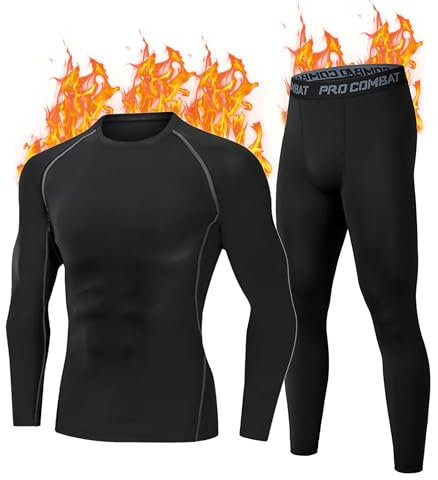 YESWEL Herren Thermounterwäsche L, Funktionsunterwäsche mit Innenfleece, Skiunterwäsche für winterliche Outdoor-Aktivitäten Grau