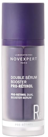 NOVEXPERT Double Serum Booster Pro-Retinol – Hochkonzentriertes Anti-Aging Serum für strahlende, jugendlichere Haut, 30 ml, mit wertvollen Pflanzenextrakten und Antioxidantien
