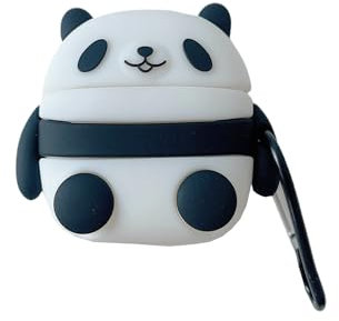 Rertnocnf Schutzhülle kompatibel mit Airpods 4 2024, niedliches Kawaii-Panda-Design, tragbare Cartoon-Ohrstöpsel, Zubehör, weiches Silikon, kabellose Kopfhörer, stoßfester Schutz mit Haken