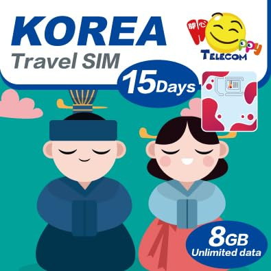Happy 5G South Korea 15 Days Unlimited Data Sim Card | 8GB of 5G High-Speed Data Then 128kbps | No Registration Required | Easy Activation