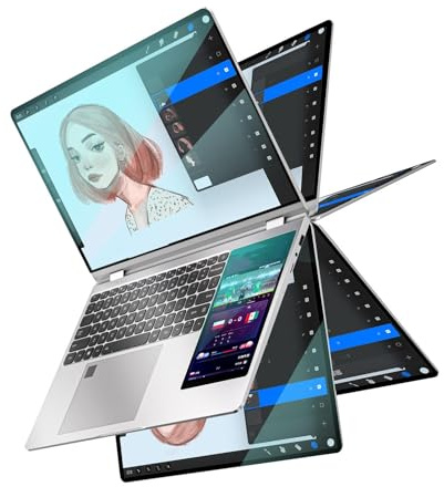 Computer per Laptop a Doppia Schermata, Schermata da 15.6 Pollici + 6,95 Pollici Laptop Sub -touchscreen, Fotocamera da 0,9 MP 32 GB RAM 256G Laptop da Gioco SSD con Impronta