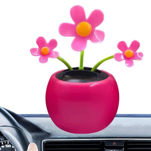 Fiori danzanti | Decorazioni per cruscotto auto con fiori oscillanti | Figure danzanti ad energia solare | Fiori danzanti che scuotono la testa ornamenti per auto | Ornamento per auto