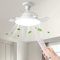 YISUN Ceiling Fans with Lights and Remote, 3 Speeds & Brightness Adjustable, Quiet Fan Light with Hidden Blades, Brushless Motor, for Small Spaces Bedroom, Kitchen, Dormitory, White 22.5 inch