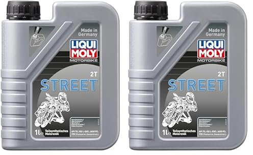 LIQUI MOLY Motorbike 2T Street | 1 L | Motorrad 2-Takt-Öl | Art.-Nr.: 1504, farblos (Packung mit 2)