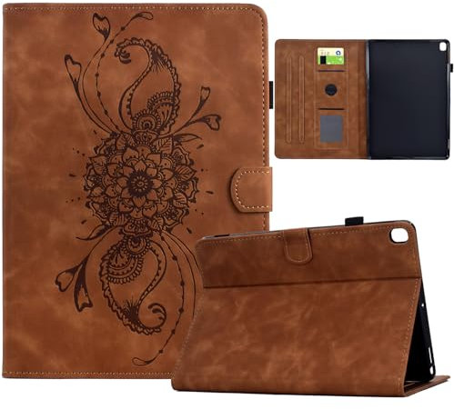 Coque pour iPad 10,2 Pouces, 9ème/8ème/7ème Génération (2021/2020/2019), Support Multi-Angle PU Cuir Étui Housse de Protection Souple en TPU avec Veille/Réveil Automatique (Brun)