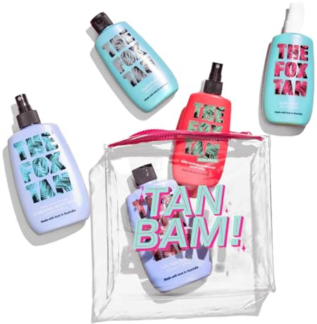The Fox Tan The All That Bundle, Tanning Accelerators, Hydrating Body Spray & Sun Tan Sealer, For Deeper & Darker Tans, Vegan & Cruelty-Free (5 Products)
