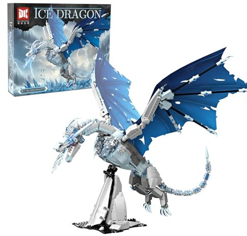 Ideas Ice Dragon Spielzeug Klemmbausteine Bausteinen，Kompatibel Mit Lego MOC Magic Eisdrache Geschenk für Fernsehdrama Fans Erwachsene und Jungen ab 8-16+ (1019 PCS)
