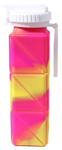 Foldable Water Bottle, Hiking Silicone Lightweight, Compact Portable Drinking Cup with Leakproof Lid, Reusable Hydration Gear for Outdoor, Fishing, Gym, Travel, Sport, Camping