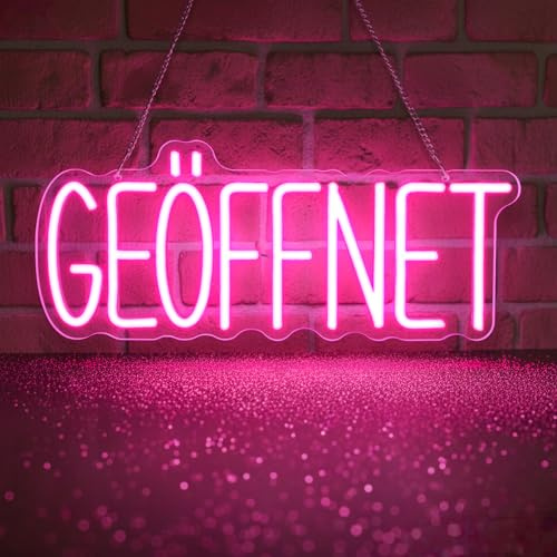 Flixyticy Rosa Geöffnet LED Neon Schild für Wanddekoration | Neonlicht für Modegeschäft,Buchhandlung,Cafeteria,Salon