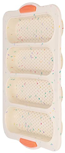 Haofy Professionelle Französische -Form, 4 Rillen, Perforiert, Lebensmittelechtes Silikon, Antihaftbeschichtete Backform – Wärmeisolierter Griff für Zuhause, Küche, Wohnmobil und Tägliches Backen