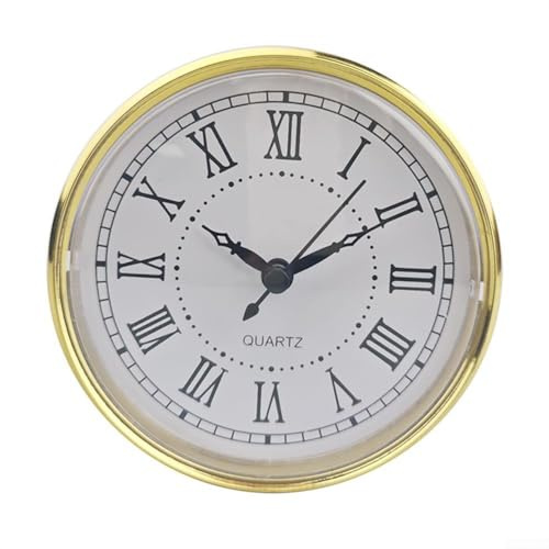 Insert de mouvement d'horloge à quartz de 110 mm avec cadran doré pour décoration d'intérieur, réveils et radios – Design élégant encastré pour horloges murales, projets d'artisanat et kits d'horloge