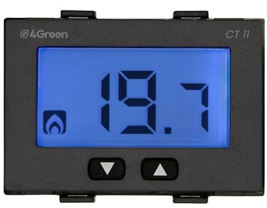 4GREEN CT 11A - Termostato da Incasso 503 (3 moduli), Display Retroilluminato Blu, Termostato Ambiente per Caldaia e Condizionamento, Alimentazione 230V, Frontalini Bianco e Grigio Antracite