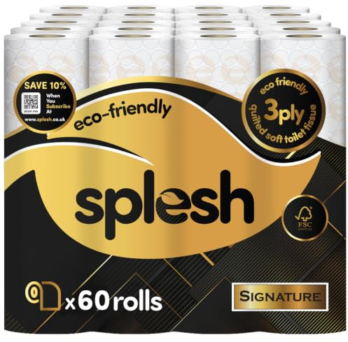 Splesh by Cusheen Toilet Roll 60 Rolls (60 Rolls, Signature)