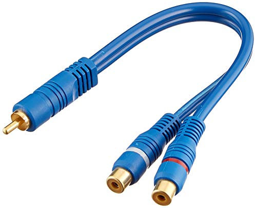 Vse 365106 RCA sdoppiatore 1 x maschio a 2 x femmina – Doppia schermatura – blu